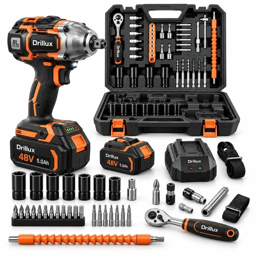 Kit completo Drillux con atornillador, batería dual y maletín