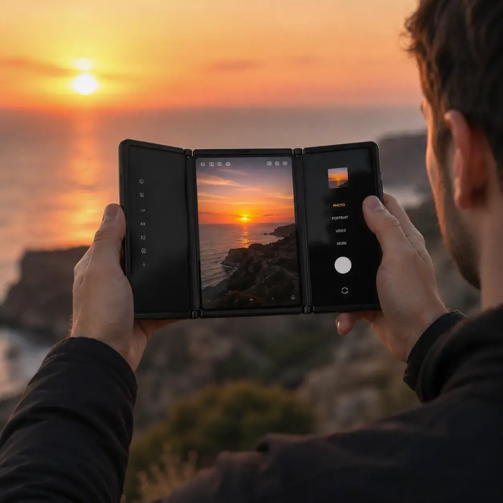Fold360™ — fotocamera 48 MP su 3 schermi